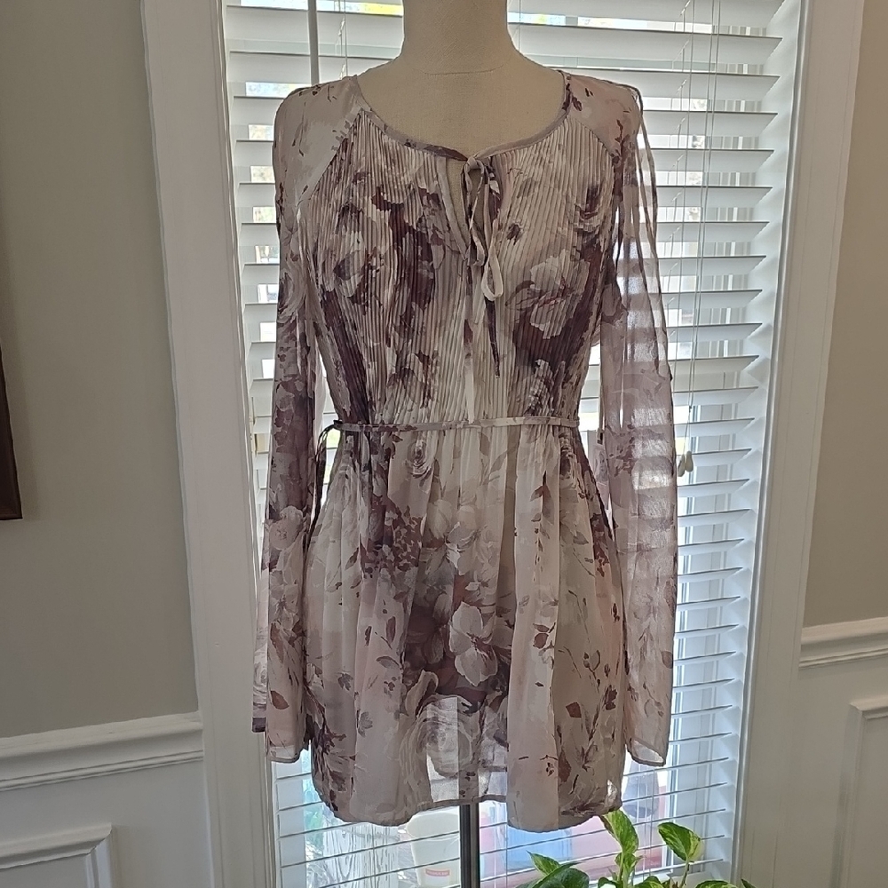 Jessica Simpson Floral Blouse - Cream and Purple
